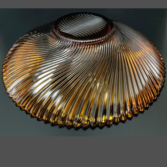 Vintage Made in France Amber Glass Console Bowl - Picture 5 of 7